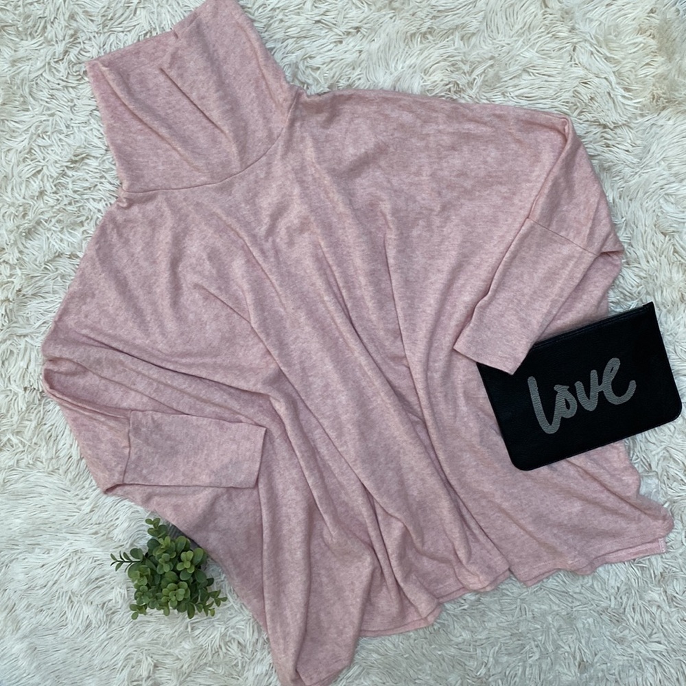 Jenny Boston Cowlneck Dolman Hacci Sweater 💗 Pink